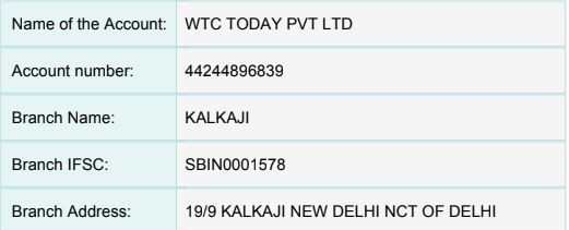 Original SBI Scan and Pay QR code for WTC TODAY PVT LTD